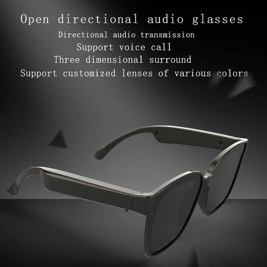 Bluetooth Audio Smart Glasses Smart Wireless Bluetooth Sunglasses Open Ear Music Hands Free Calling Polarized Sunglasses for Men Women A3 Square