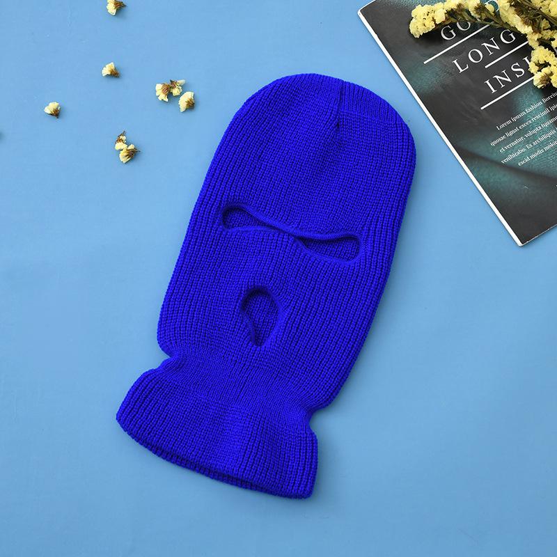 Full Face Cover Ski Mask Hat Balaclava Distressed Knitted Beanie Camouflage Men Hat Women Winter Warm Windproof Bicycle Neck Hat