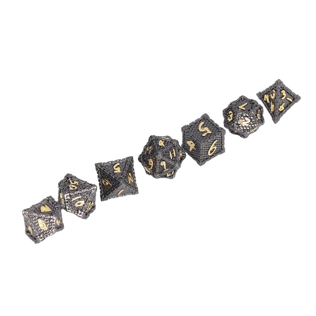 7Pcs Polyhedral Metal Dice Set RPG Dice with Storage Box Role Playing Games Great Gift for Teens Adults Family Friends