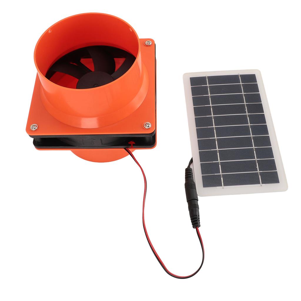Solar Powered Exhaust Fan 10W 5V ABS Monocrystalline Silicon Solar Panel Ventilation Fan Kit for Round Pipe Pet House