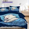 Polar Bear Pattern Bedding Quilt Set Quilt Cover Pillowcase Home Decoration Birthday Gift (1 * duvet cover + 2 * pillowcase, without core)