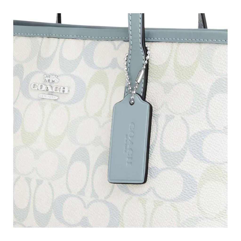 Coach City 26 Klassische Print-Logo-Beschichtete Leinwand-Tragetasche Damen-Tragetaschen Blau CDZ09-SVYUA