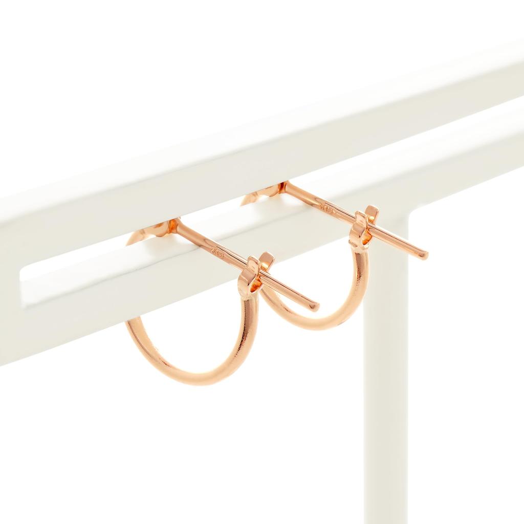 ESTELLE Hoop 18K Pink Gold [Official] Women's Earrings, (S) 0202-1468-0010-0000