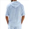 Men's Short Sleeve Hoodie, Lightweight Hooded T-Shirt with Texture, Casual Summer Streetwear Top for Men