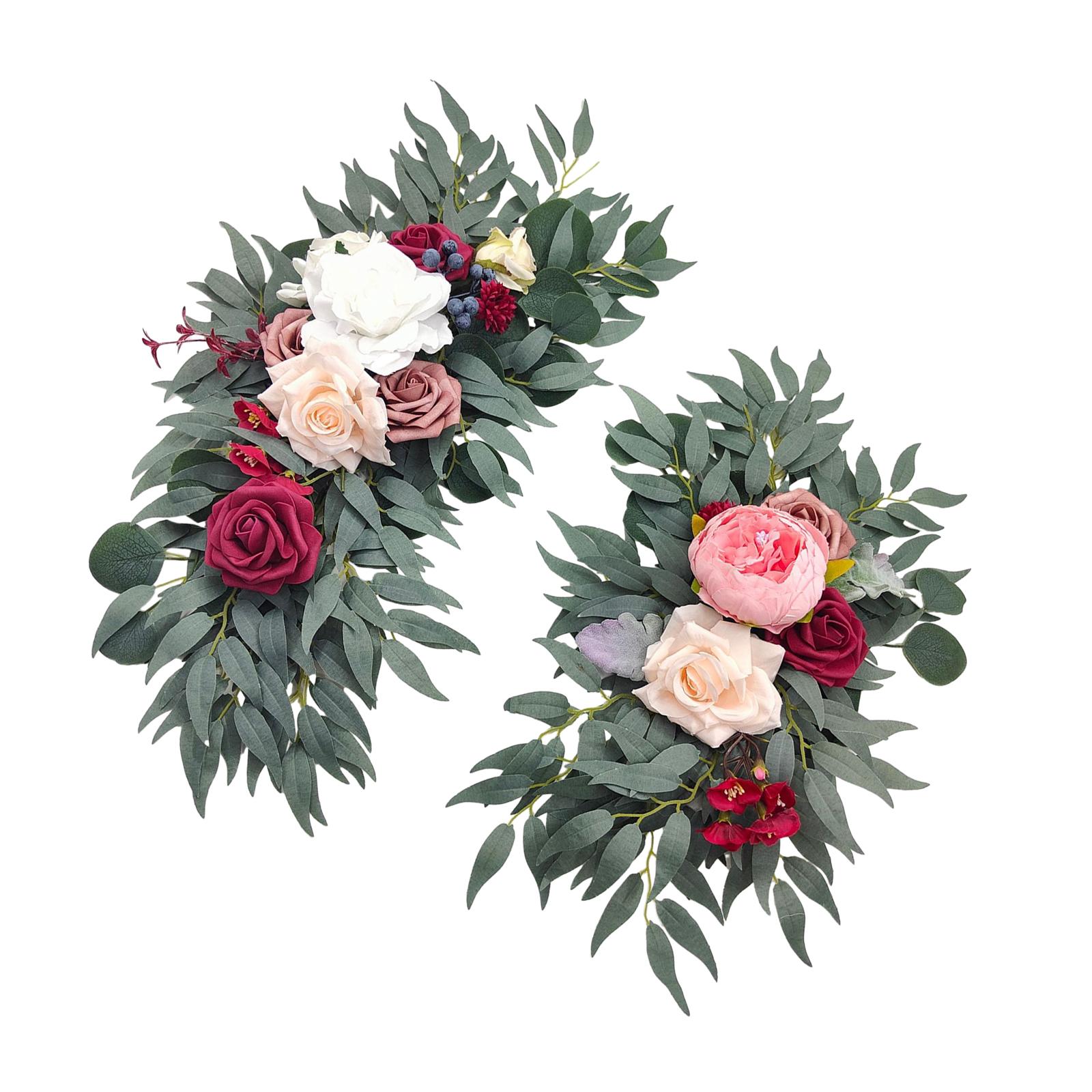 

2 Pack Floral Garland for Wedding Arches, Home Decor, Green Leaves, Artificial