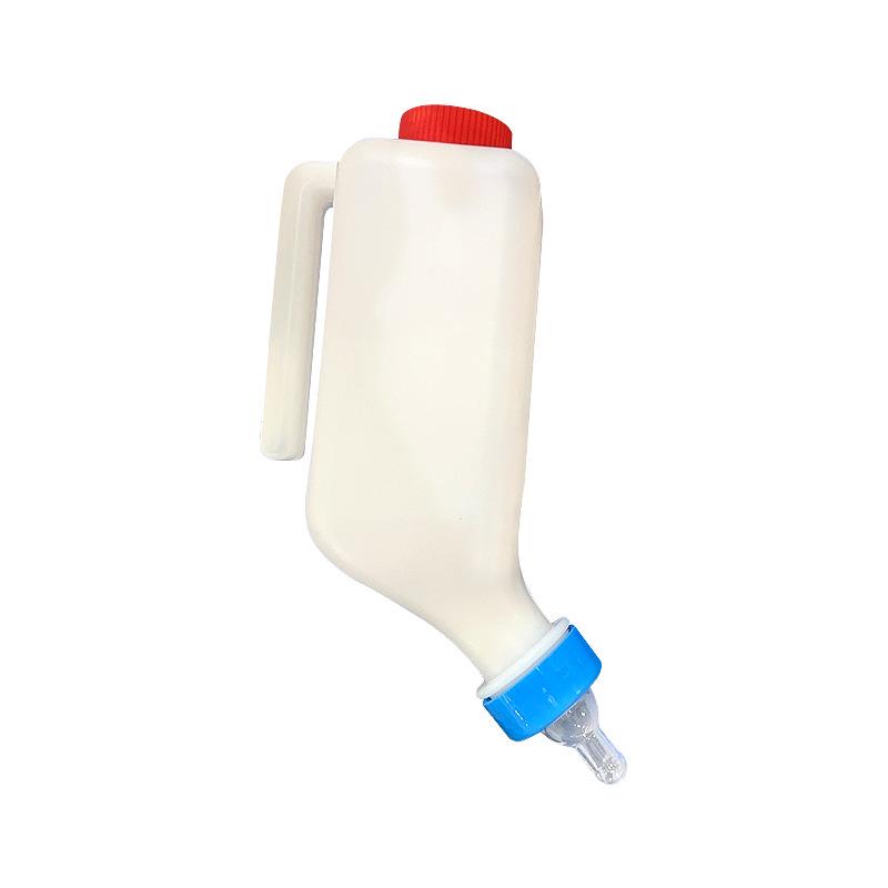 Dual-Lid Animal Nipple Feeding Bottle for Goat, Piglet, Lamb.