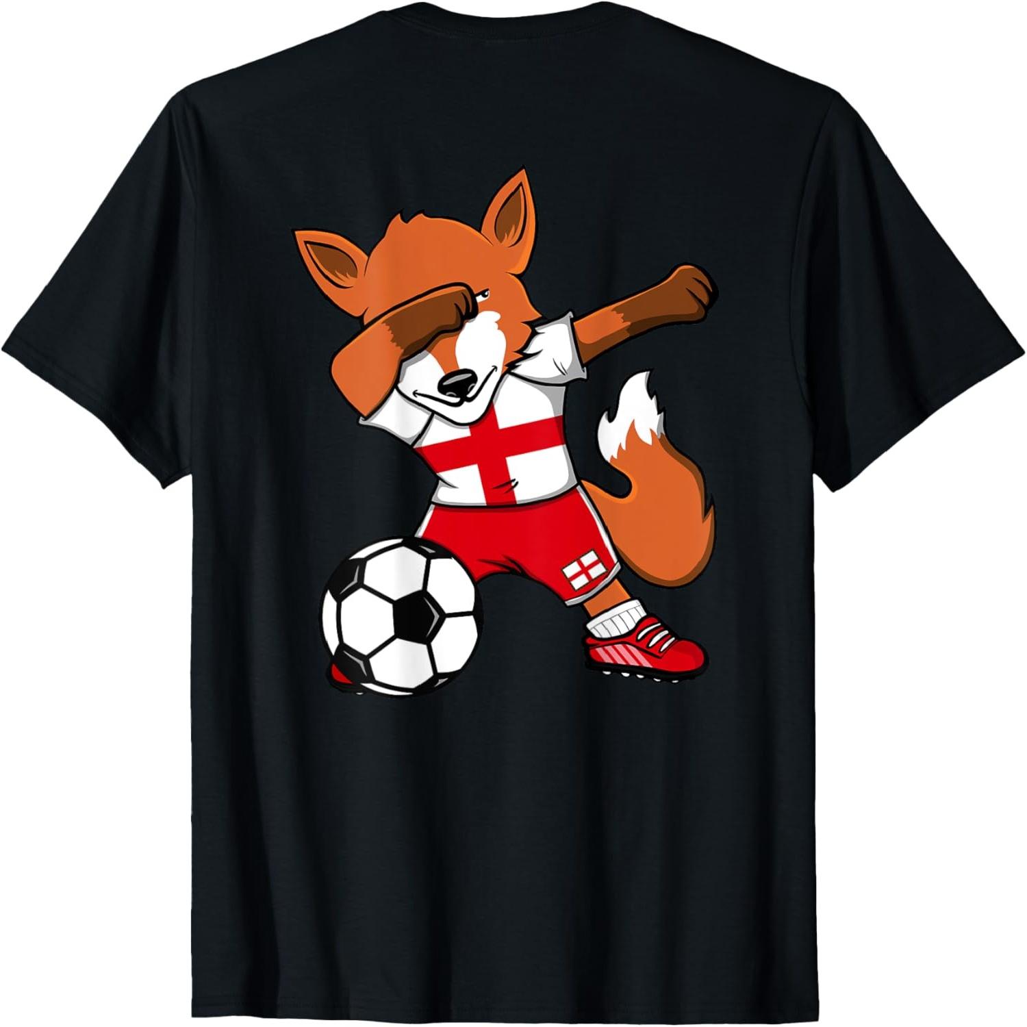 Dabbing Fox England Soccer Fans Jersey English Football Fan T-Shirt S