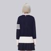 TB Knitted Sweater Women's New Autumn and Winter Same Style Couple's Color Collision Loose College Style Color Blocked Round Neck