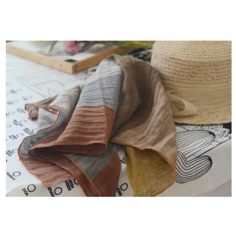 Johnature Retro Stripe Stitching Winter Warm Fashionable Versatile Women Scarves