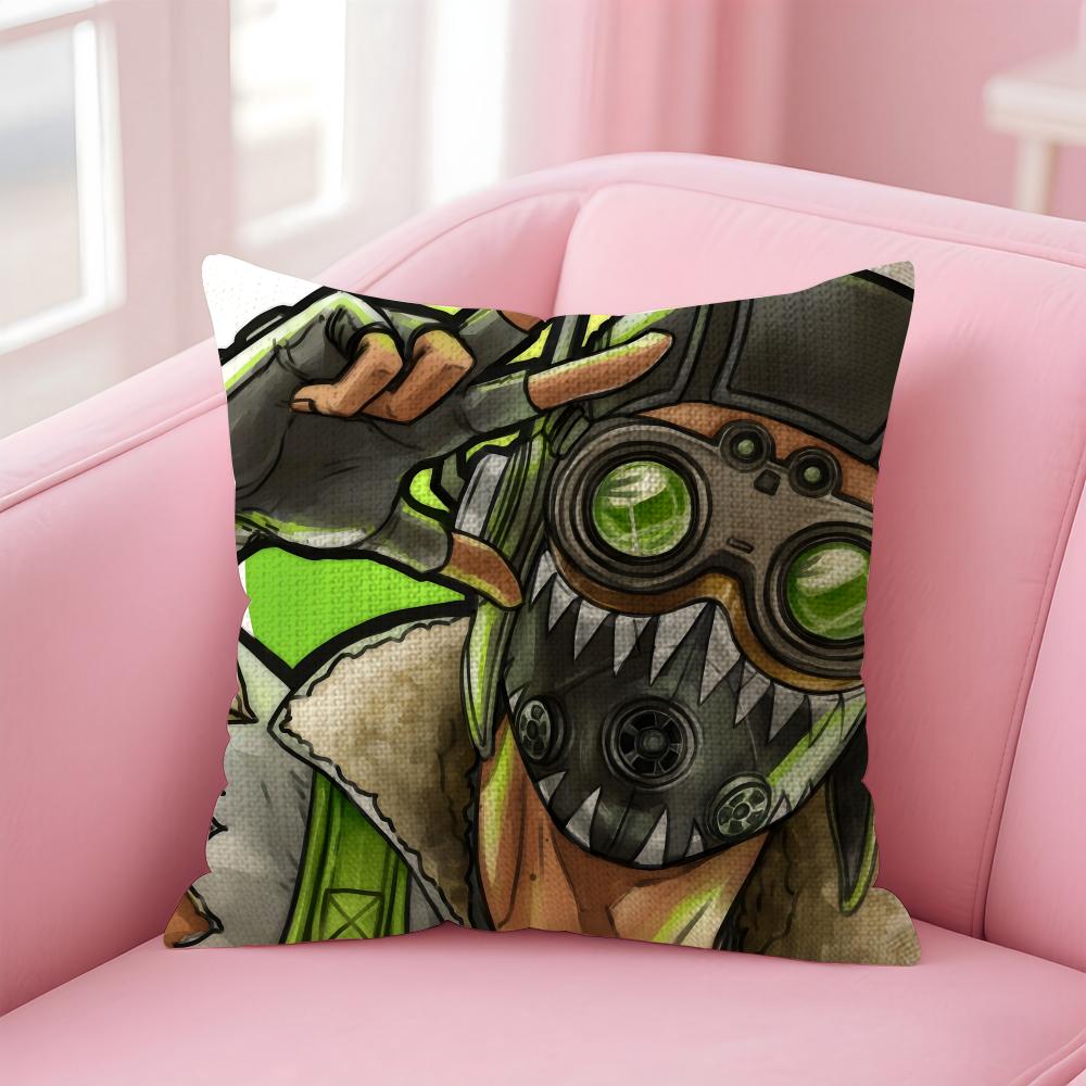 Game AApex Legend Cushion Cover Natural Linen Pillow Case DoubleSided Print Decorative Sofa Pillowcase Home Decor Gift