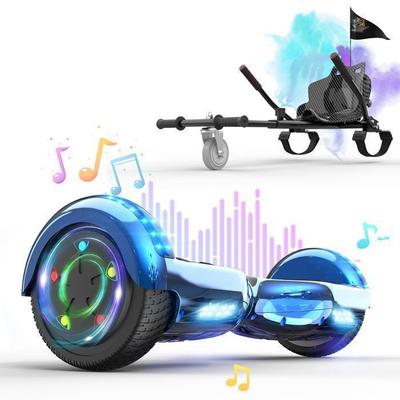 RCB Pack Elektrický Hoverboard Modrý + Hoverkart Černý – Ideální Dárek pro Děti