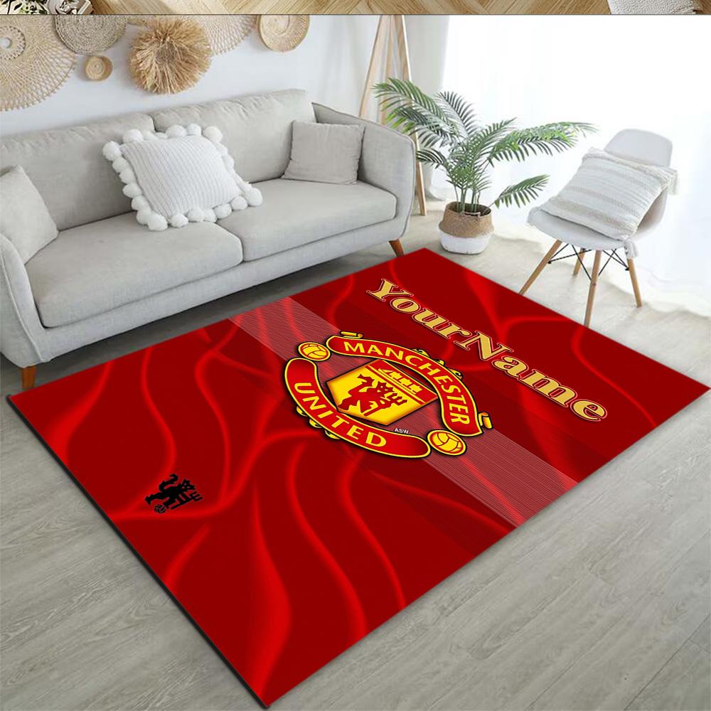 Manchester Customize Your Name Area Rug Design for Game Room Outdoor Balcony Dormitory Antislip Carpet Anime Office Decor