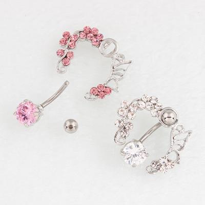 Kristall Strasssteine Hohl Schmetterling Bauchnabelring Mode Nabel Nagel Für Frauen Edelstahl Sexy Körperpiercing Schmuck
