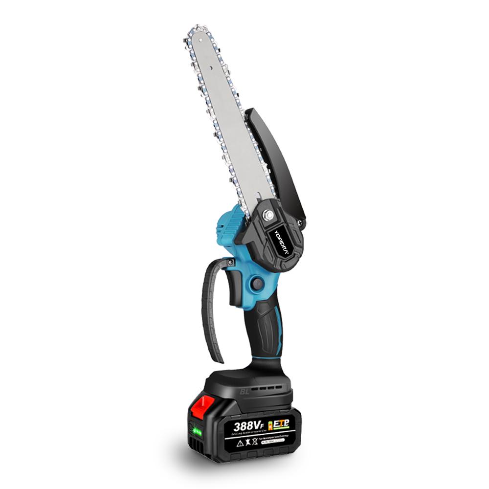 Yofidra Bürstenlose Kettensäge 8 Zoll Handgehalten Akku Astsäge Wiederaufladbares Astholz Elektrowerkzeug Für Makita 18V Akku Stift