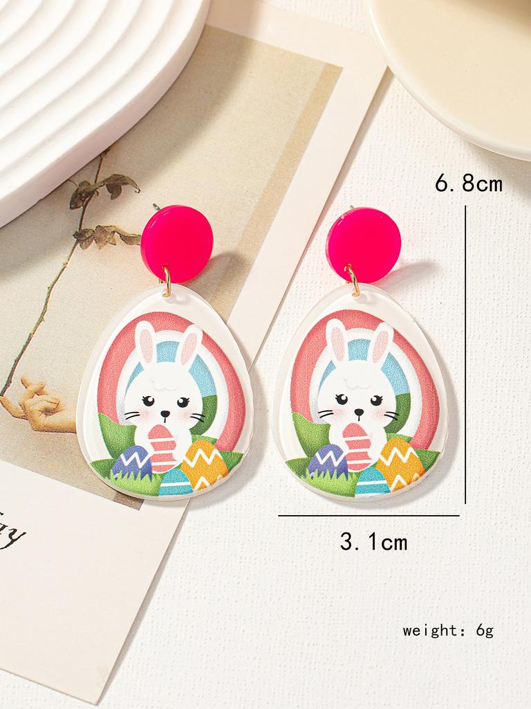 New Easter Acrylic Sheet Print Colorful Rabbit Egg Earrings Amazon