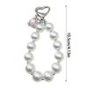 Fashion Pearls Hoop Heart Pendant Phone Case Straps Lanyard Pocket Keychain Strap Backpack Charm Car Key Decoration Chain