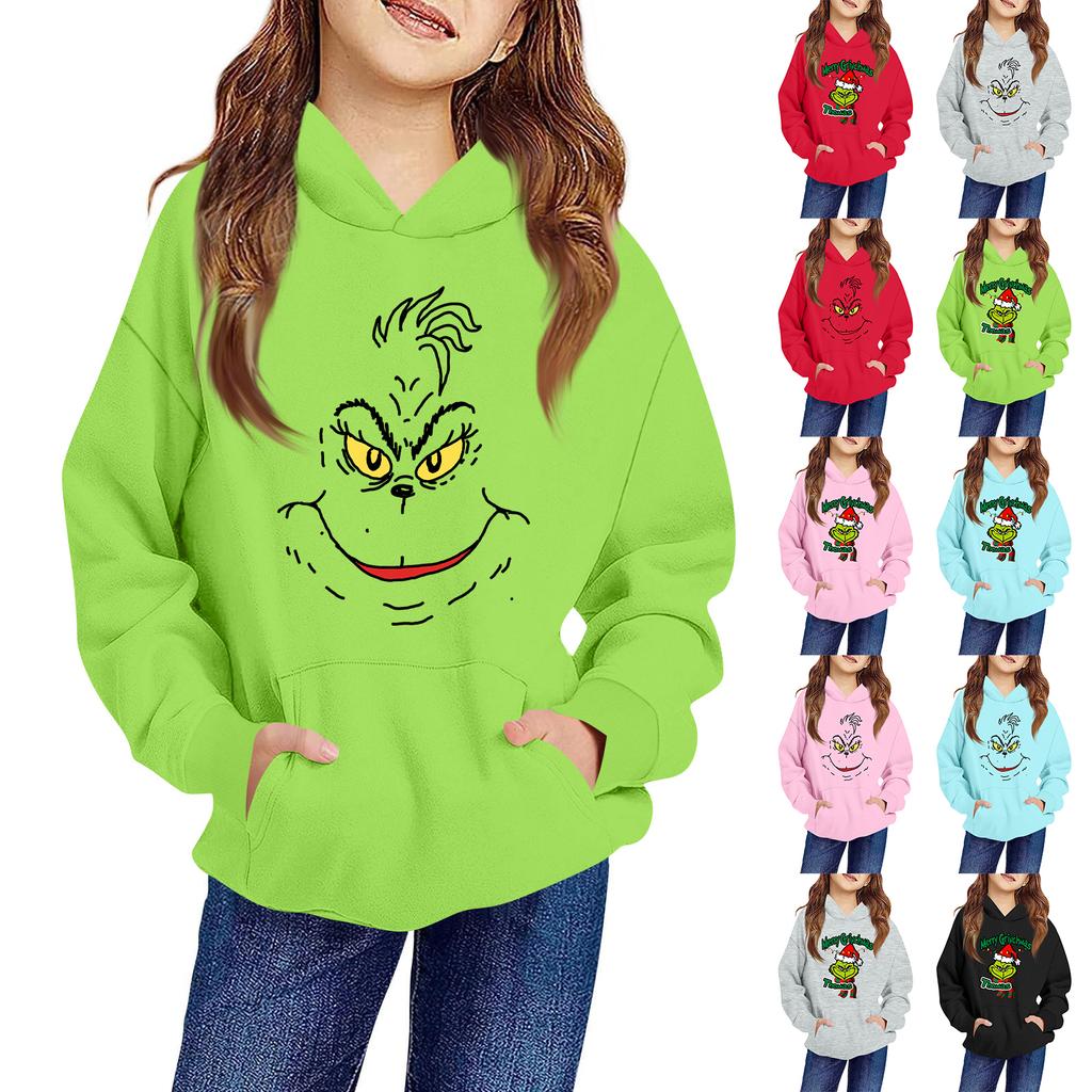 Children's Long-sleeved Loose-fitting Pullover Hoodie With Drawstring And Solid Color