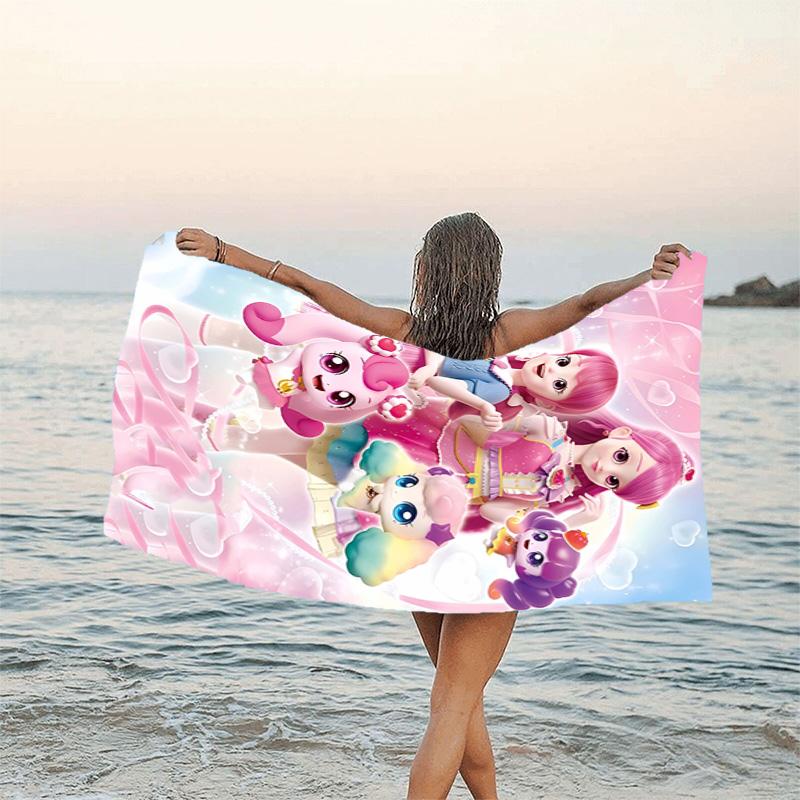1pc Catch Teenieping Magic Sweethear (4) Beach Towel, Beach and Seaside Swimming Pool Equipment, Fashion Pattern, Rectangular, Travel Essentials