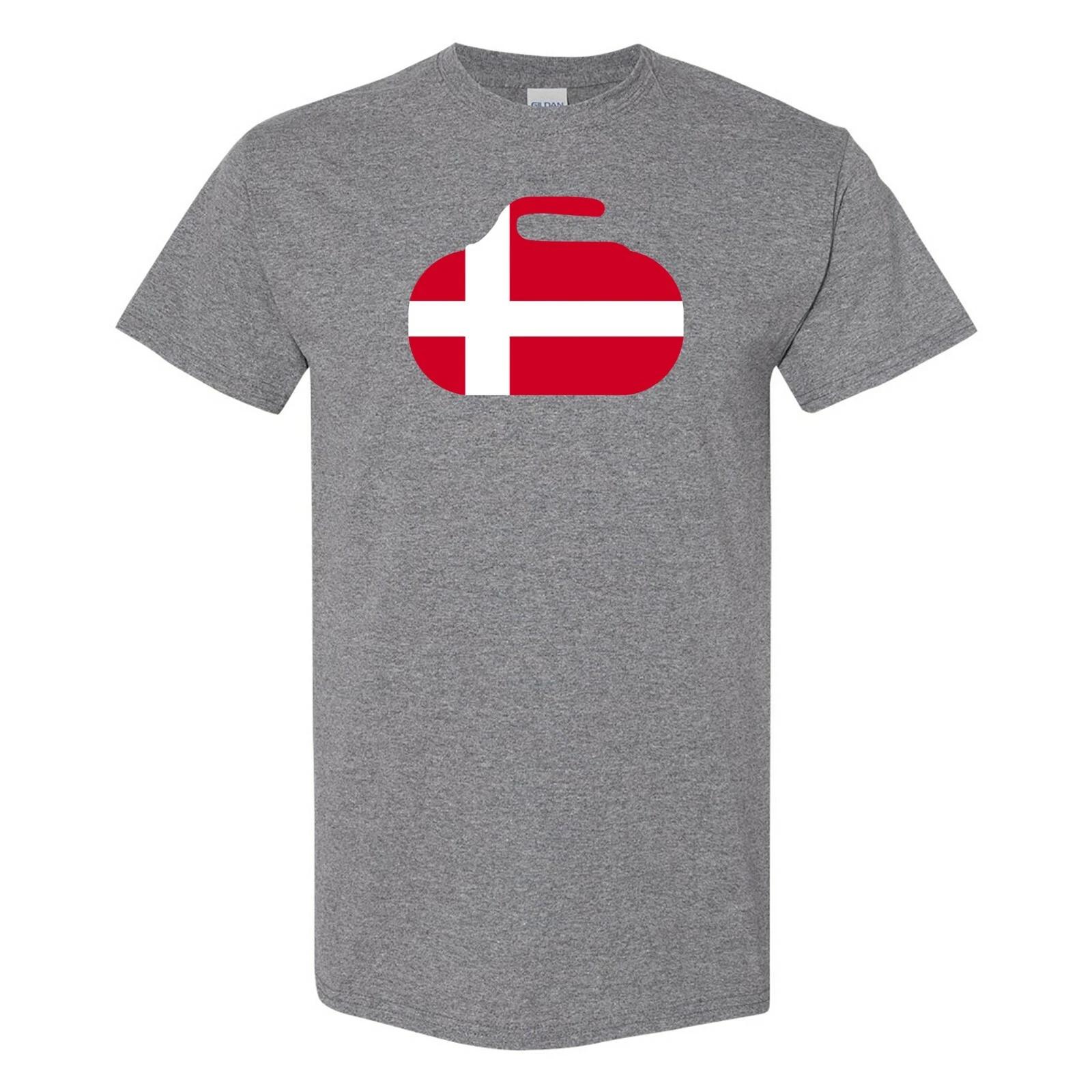 Denmark Curling Stone - Winter Sports T Shirt - Graphite Heather XL