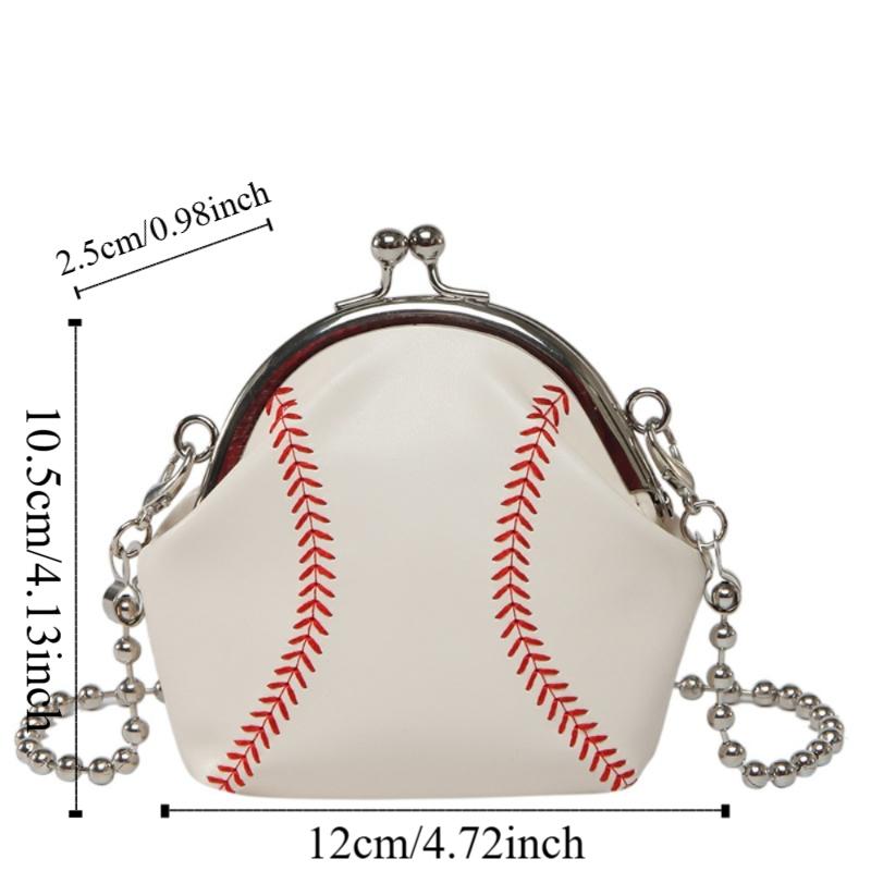 Personalizovaná řetízková mini skořepinová taška Vtipný baseballový design Vintage crossbody kabelka Dárek