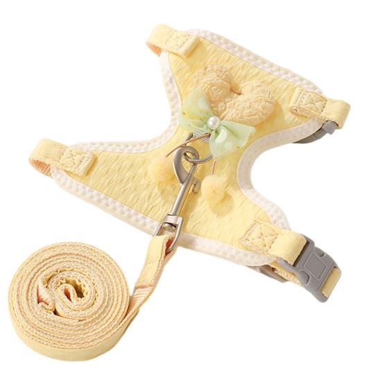 

Жилет с защитой от отрыва, регулируемая застежка, фиксирующая лента, нагрудный ремень, летний уличный специальный комбинезон для котенка жёлтый