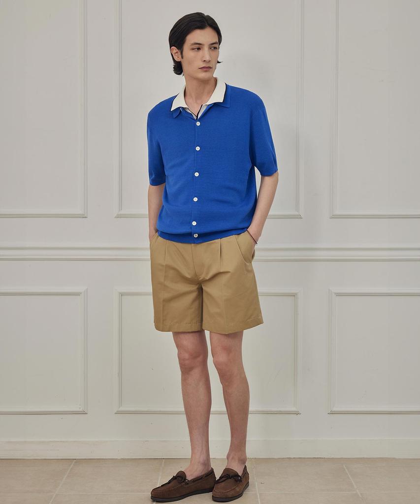 Theknitcompany Reese'S Silk Polo Cardigan - Lapis Blue