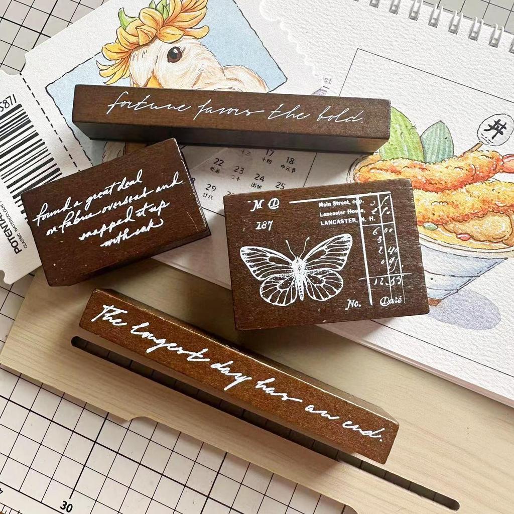 Retro Floral Wood Stamps for Simple Versatile Journals & Watercolor Art