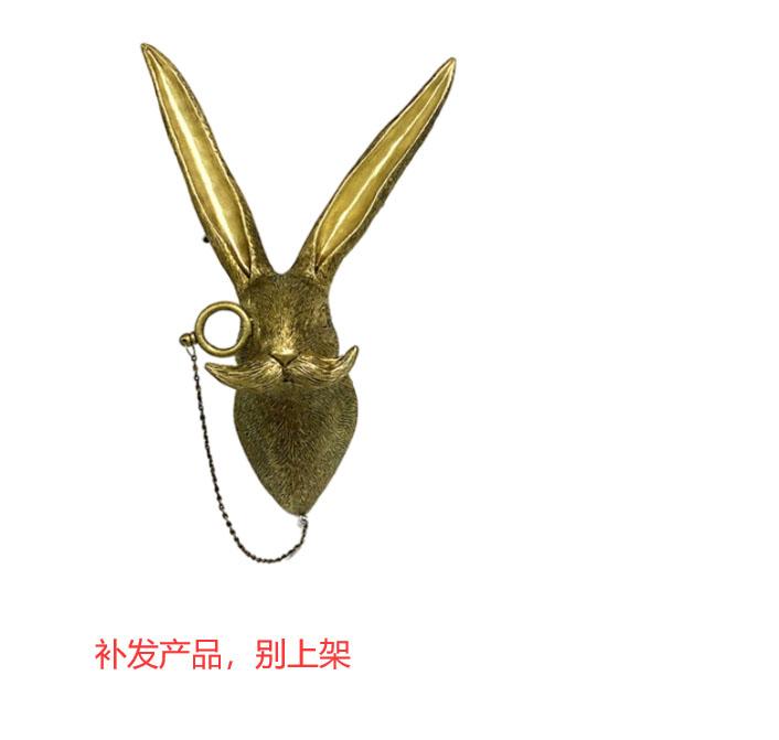 Home Decor Waterproof Bronzed Resin Animal Hanging Sculpture Sunscreen Animal Head Wall Hanging Ornaments Home Decor