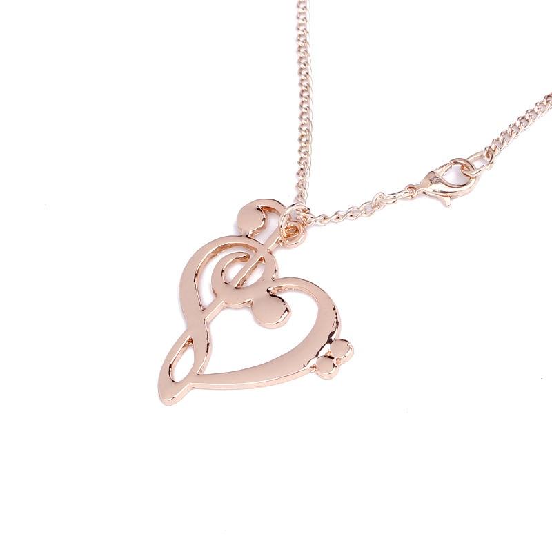 New Europe and America Jewelry Love Note Necklace Fashion Hollow Music Symbols Necklace