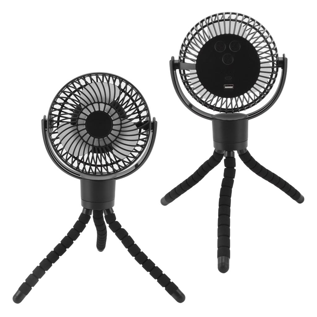 Portable Desktop Fan Rechargeable with LED Light Remote Control for Outdoor Camping Golf Cart Stroller Office Bedroom