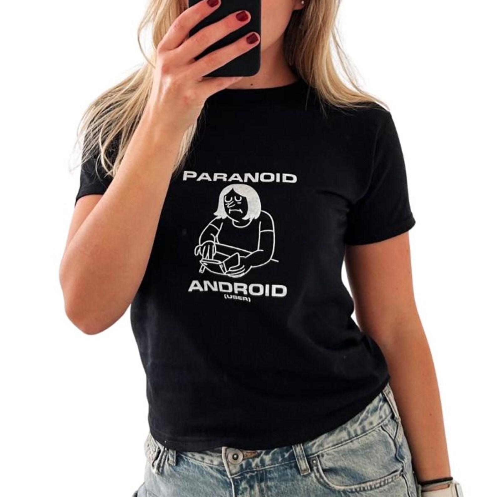 Paranoid Android Cropped Baby Tee - 90s Indie Band Shirt 3XL