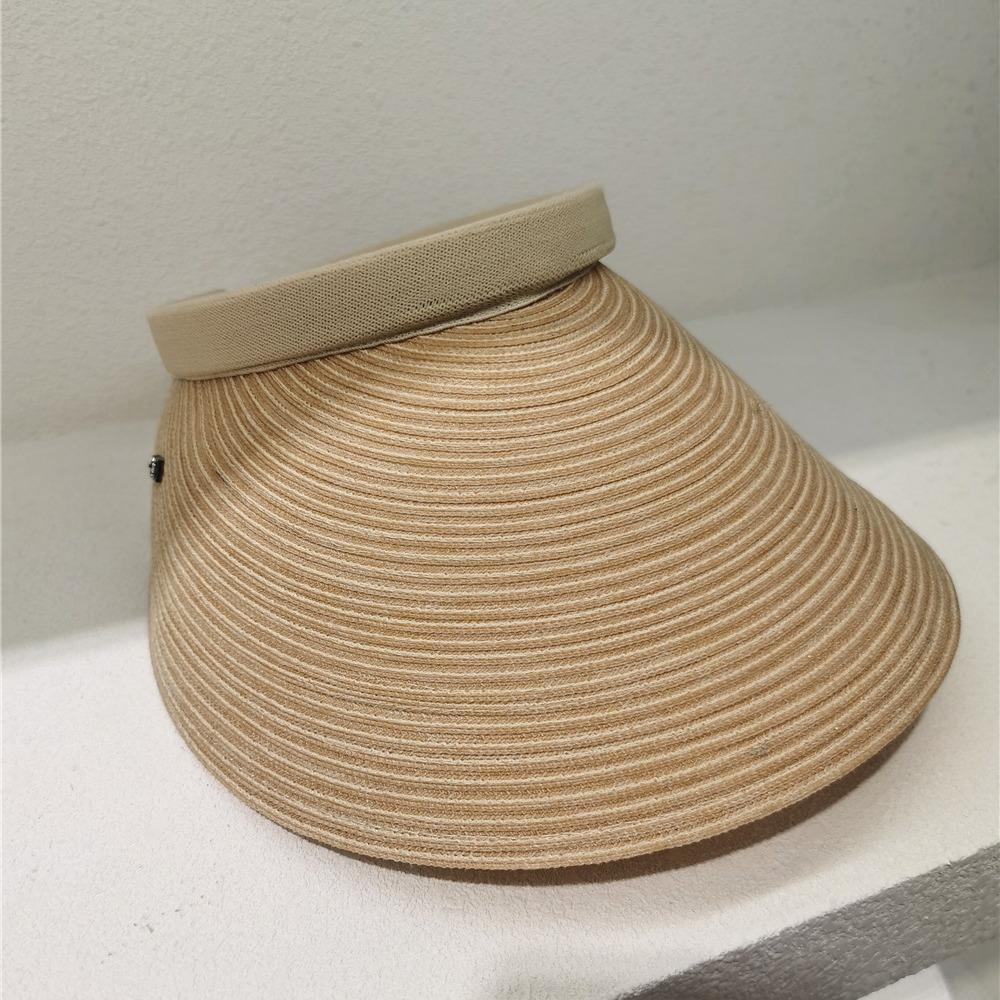 Sonnenhut aus Stroh mit breiter Krempe – atmungsaktiver, verstellbarer, elastischer Pferdeschwanz-Strandhut für Damen, perfekt für Outdoor-Aktivitäten