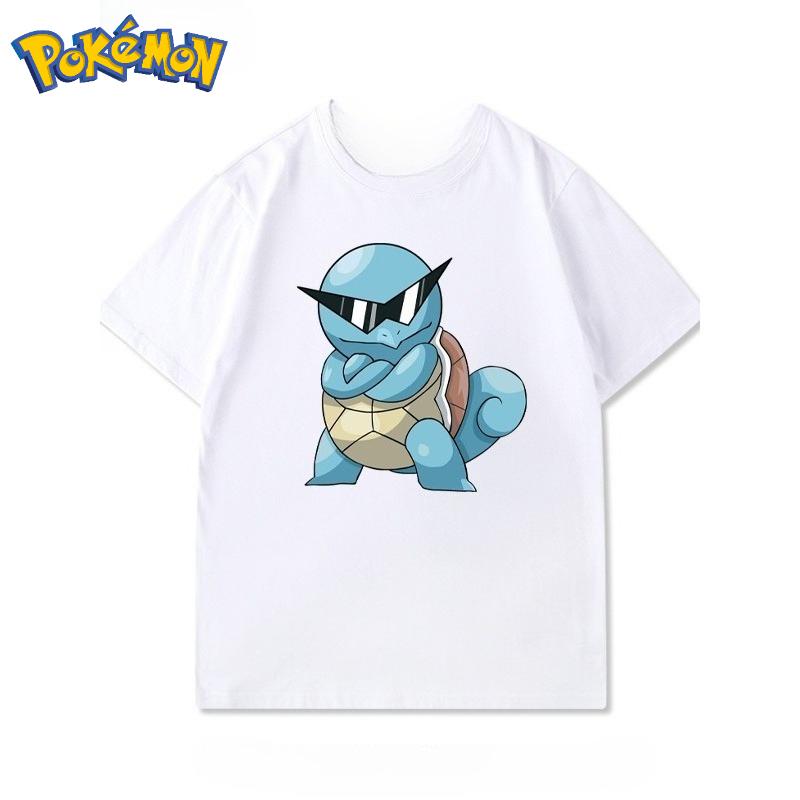 

Pokémon2026 Cartoon Squirtle pattern neutral Short Sleeve Tshirt Casual Top Street Style Cartoon Pattern Summer soft Tshirt M
