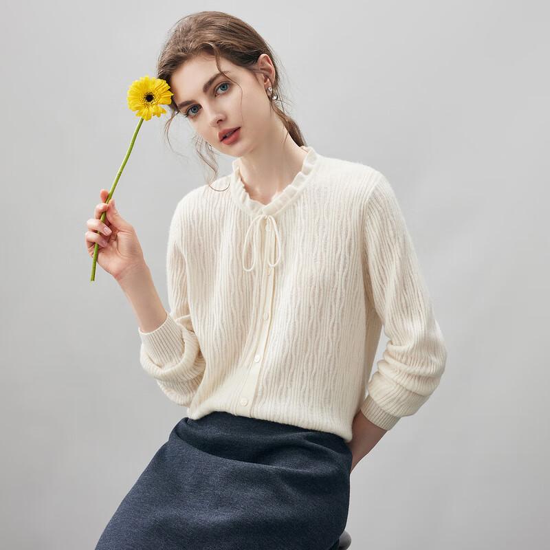 

Женский кашемировый кардиган Kemeng Boka с кружевной отделкой и круглым вырезом 2XL