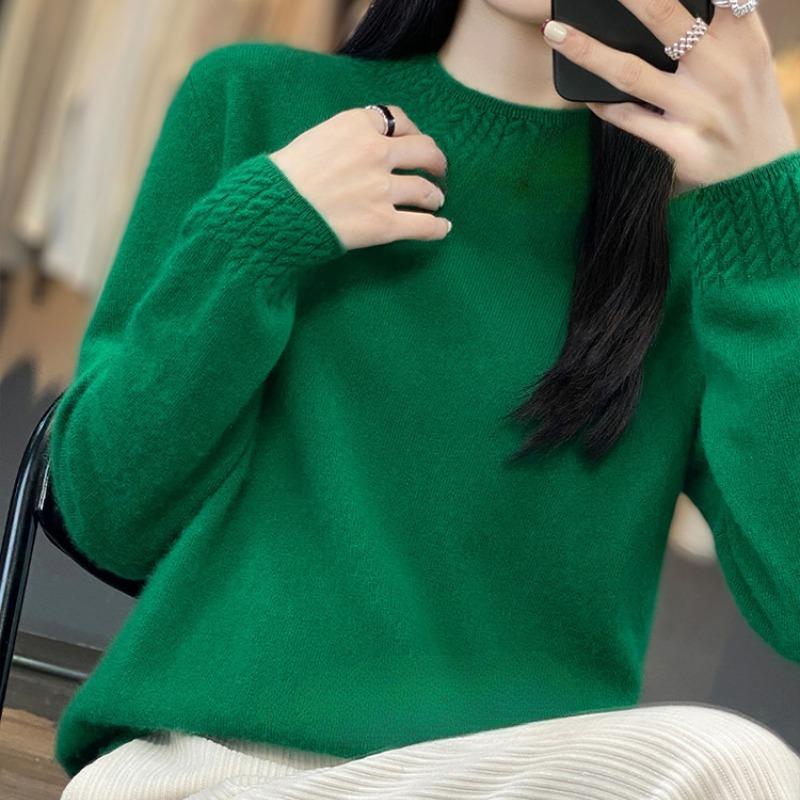 Half High Collar Base Autumn Knitted Sweater for Women Fashion Long Sleeve Loose Winter Pullovers Sweaters Women Casual Solid Ladies Knitwears 25656