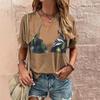 Summer Funny Bikini 3D Print T-shirts Women Casual Fashion Streetwear Short Sleeve V-Neck T Shirt Harajuku Tees Tops Clothing
