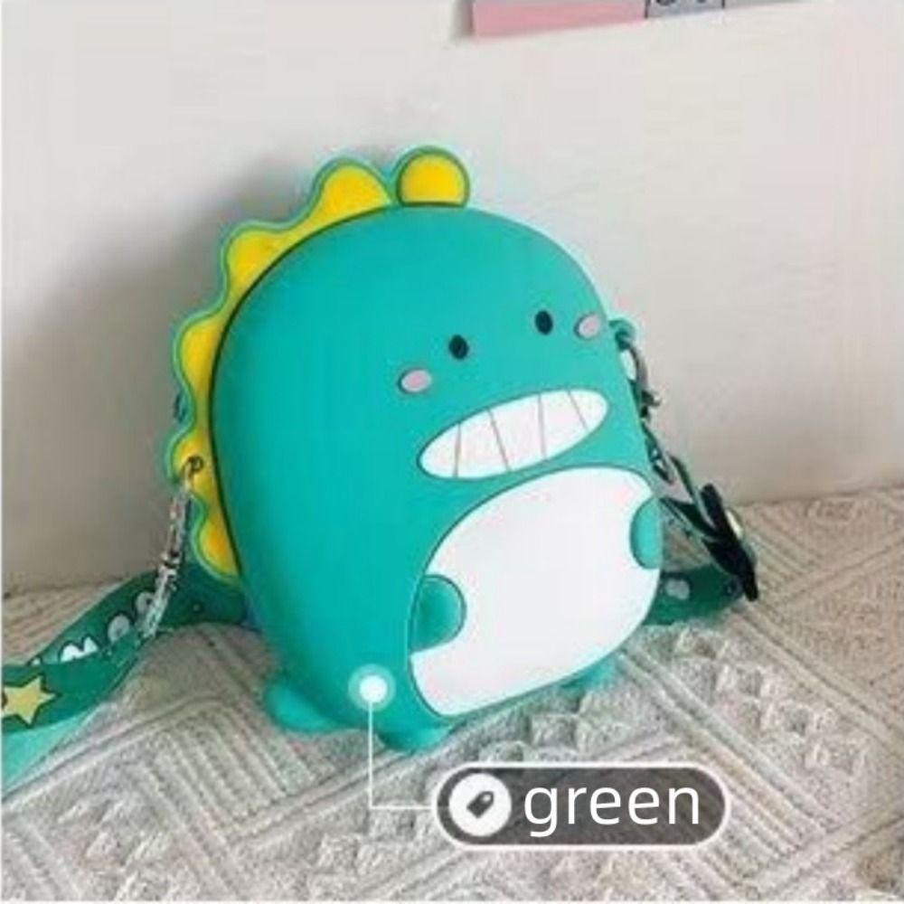 

Girls Satchel Silicone Phone Pouch Handbags Wallets Children Purse Cartoon Dinosaur Crossbody Bag