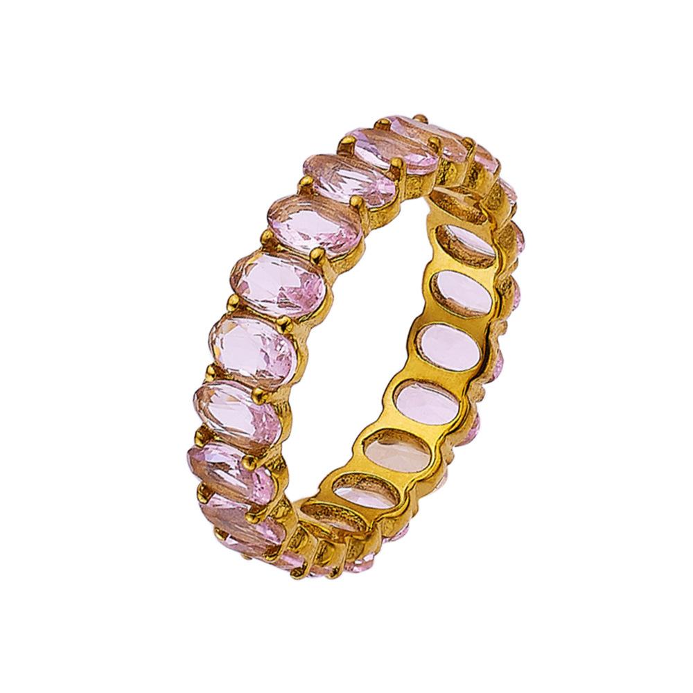 High-end Versatile Women's Ring Light Luxury Atmospheric Oval Inlaid Zircon Ring