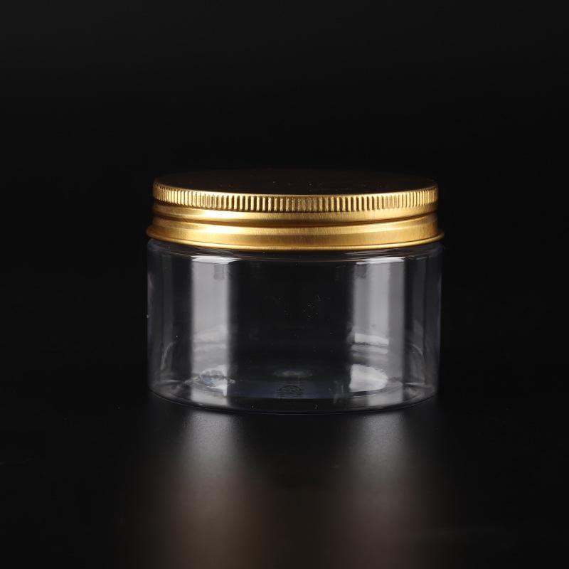 

120 мл прозрачная пластиковая бутылка с широким горлом - герметичная банка для кремов и паст Aluminum cover золотой