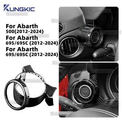Carbon Fiber Style Interior Sticker for Abarth 595 695 595C 695C 2012-2020 2021 2022 2023 2024 LHD Boost Gauge Interior Panel