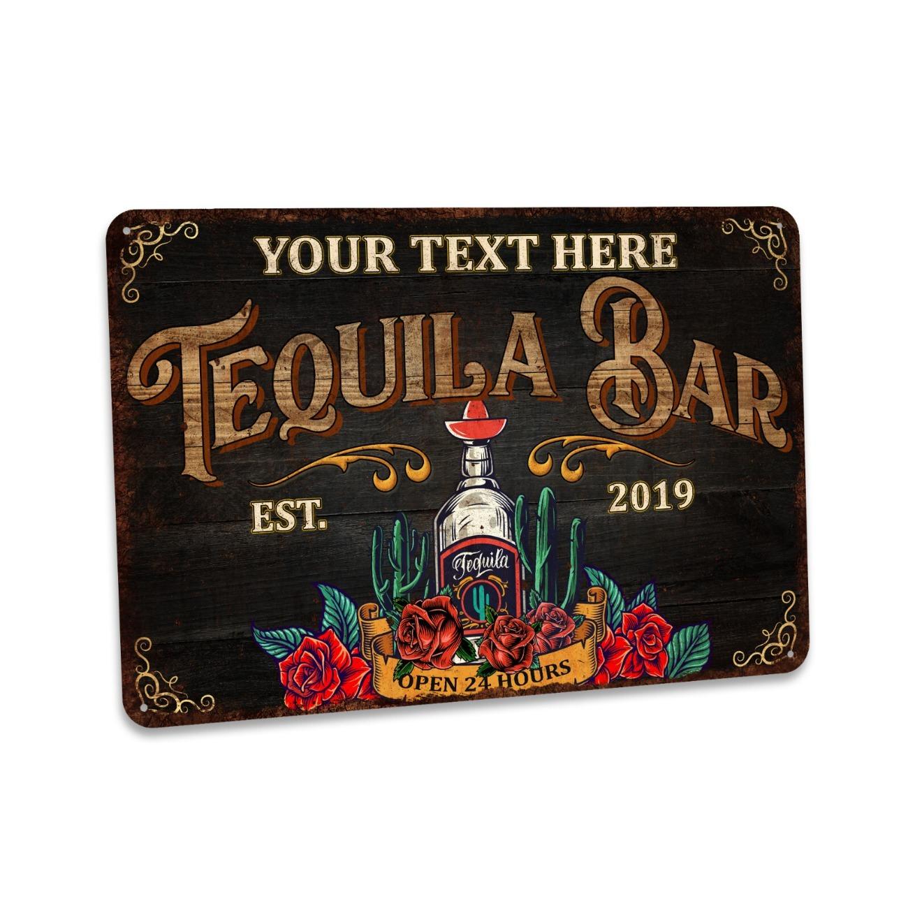 

Custom Metal Sign Tequila Bar Man Cave Decoration