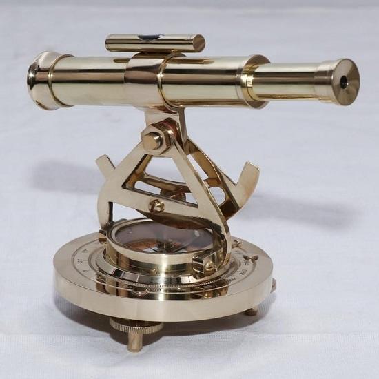 12,7 cm Messing-Alidade Dekorationsteleskop mit Basiskompass