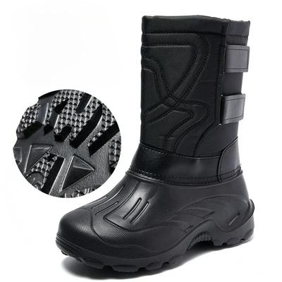 Fashion Waterproof Men's EVA Rain Boots 2024 Outdoor Winter Snow Boots Men Plush Warm Cotton Shoes Fishing Boots Botas De Trabajo Hombre