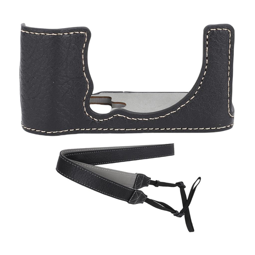 Etui na aparat odpowiednie dla aparatu Fujifilm X M5 Czarny Skóra nylonowa PVA Ochronna półpokrowiec z paskiem na ramię