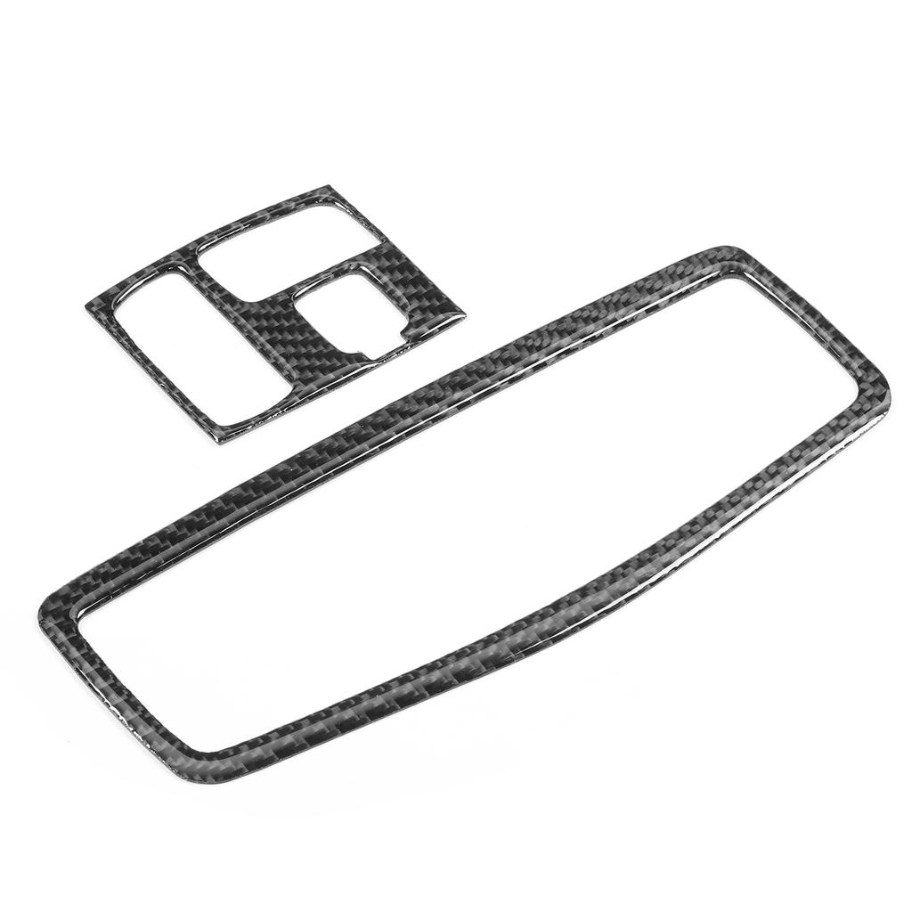 2pcs Front Roof Reading Light Frame Trim Carbon Fiber Cover Fit for Mitsubishi Lancer 2008‑2016with Sunroof