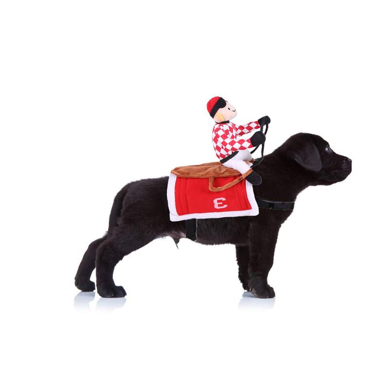 Pet Dog-jockey Horse Race Costume Funny Clothes Pet Supplies Photo Props For Halloween Party Decor