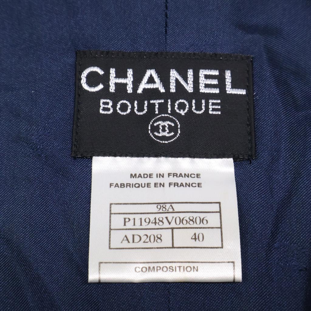 CHANEL [Domestically Authorized] 98A P11948V06806 CC Logos Wool Bolero Docking Long dress 40 blueUsed