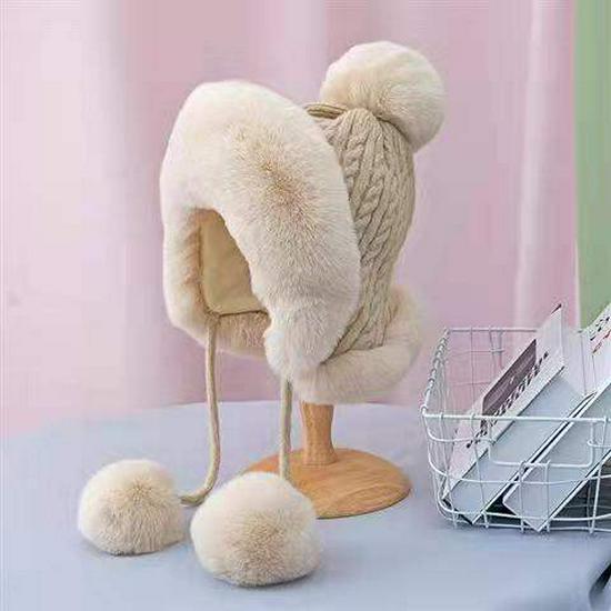 Ethnische Prinzessinnenhut: Damen Koreanischer Stil Faux Kaninchenfell Ski Mütze mit Ohrenschutz - Warm & Kältebeständig für den Winter