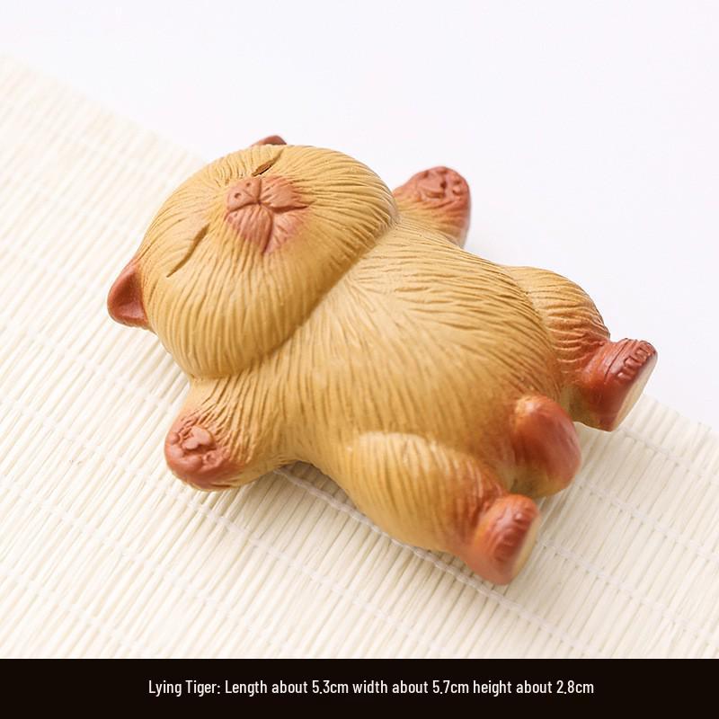 Zisha Zodiac Pig Tea Pet: Handmade Tea Tray Set with Cartoon Cute Fish Design