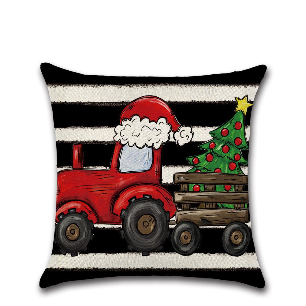 Neuer Weihnachts-Überwurfkissenbezug Wohnzimmer Sofadekoration Bedruckter Leinen-Kissenbezug